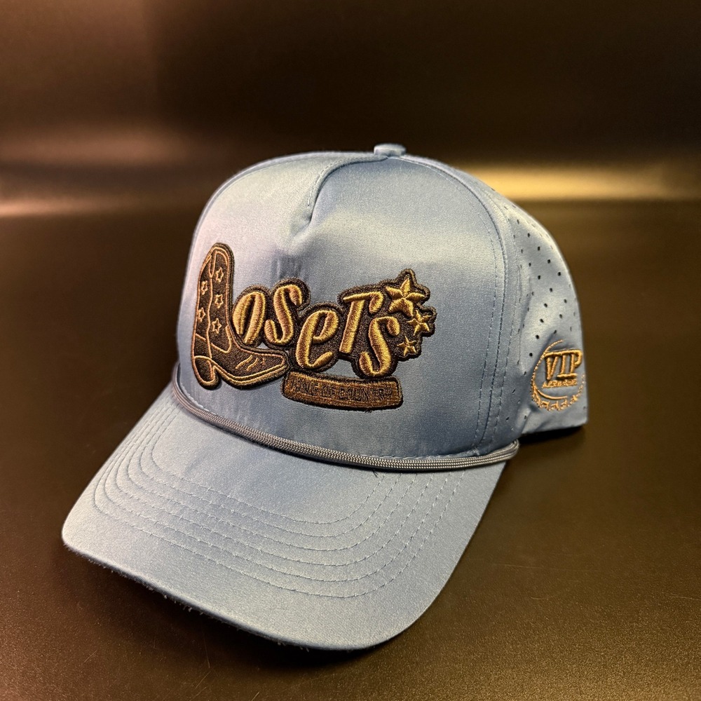 Losers Club King of Country Blue Satin‎ Polyester Snapback Hat Mens OSFM